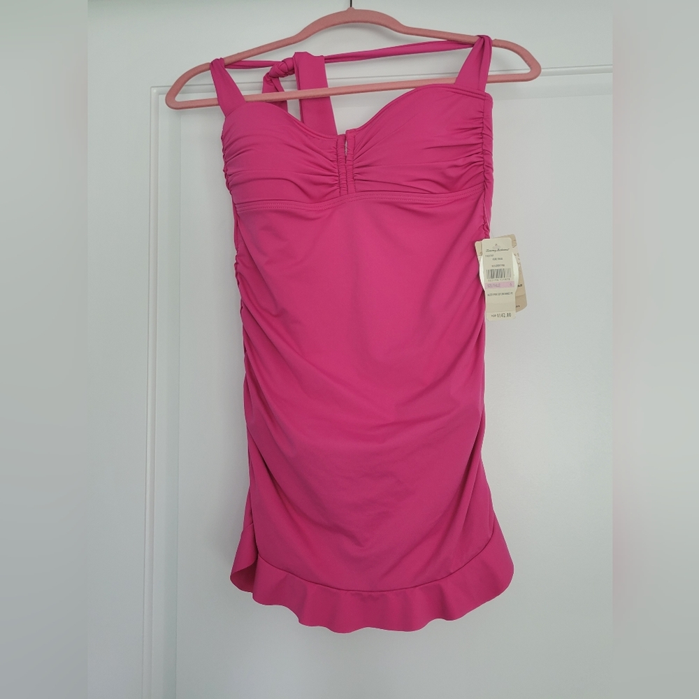 Tommy Bahama pink ruffle swimsuit